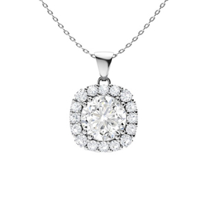 0.50 Carat Prong Setting Round Natural And Lab Created Diamond Cluster Pendant