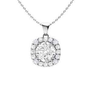 Micro Pave Setting Round Diamond Cluster Pendant