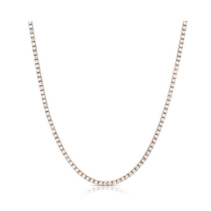 Tamsen Natural Rose Gold 4 Prong Diamond Necklace
