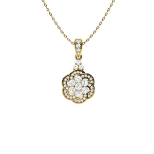 Verenice Lab-Created Diamond Yellow Gold Designer Pendant Necklace