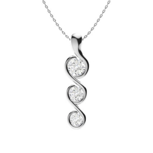 Theorigitha 0.50 - 1.00 Carat Natural Diamond Round cut Semi Bezel  Journey Pendant Necklace