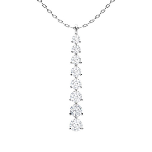 Designer 2 Prong Setting Round Diamond Journey Pendant