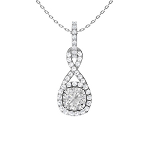 Treyce Lab-Created Diamond 4 Claw Set Drop Pendant Necklace
