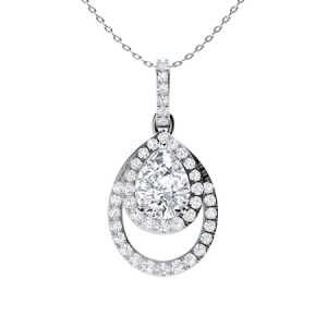 Tryssa Lab-Created Diamond 3 Prong Drop Pendant Necklace