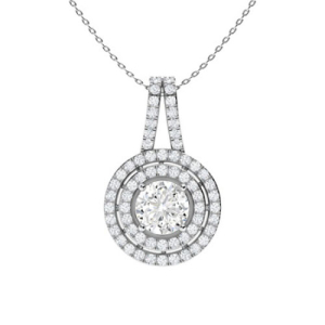 Philyra 0.50 Carat Lab-Created Diamond Round cut 4 Prong  Circle Pendant Necklace