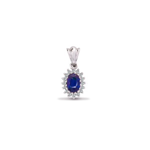 0.25 Carat Classic Flower Style Blue Sapphire Pendant