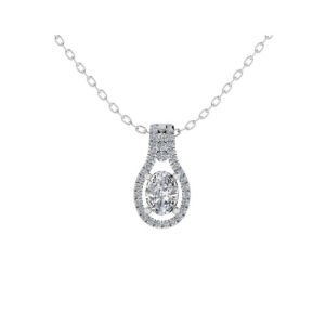 Tabia Lab-Created Diamond 4 Prong Halo Pendant Necklace