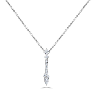 0.34 Carat Natural Round Designer Diamond Pendant With Chain
