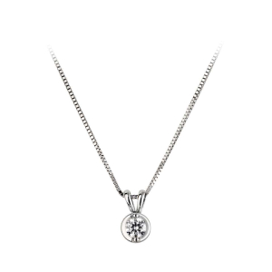 0.10 -0.75 Carat Natural Round Solitaire Diamond Pendant