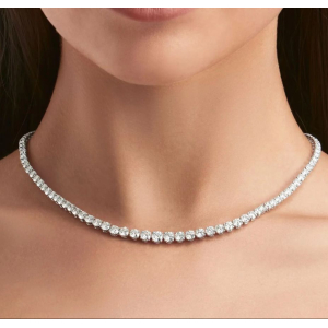 Thi 5.00 - 10.00 Carat Lab-Created Round cut Diamond Necklace