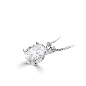 0.20 Carat Natural Oval Shaped Four Claw Diamond Pendant