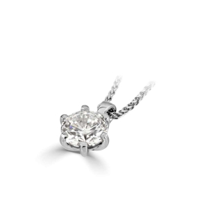 0.16 Carat Natural Round Classic Six Claw Diamond Pendant