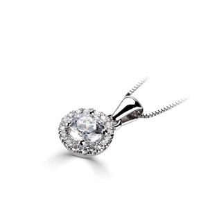 0.10 Carat Natural Round Four Claw Diamond Pendant