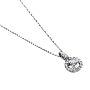 0.17 Carat Natural Round Halo Diamond Pendant