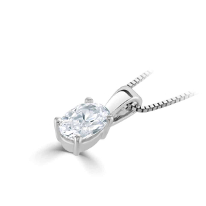 0.25 Carat Oval Shaped Classic Solitaire Diamond Pendant