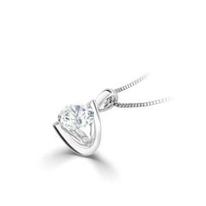 0.10 Carat Contemporary Round Diamond Pendant