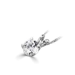 0.10 Carat Four Claw Classic Round Diamond Pendant