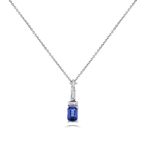 0.70 Carat Pendant With Chain In Gemstone Blue Sapphire,Emerald And Ruby