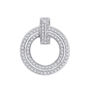 0.71 Carat Natural Round Shaped Double Circled Diamond Pendant