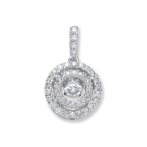 0.33 Carat  Classic Circle Style Natural Round Shaped Diamond Pendant