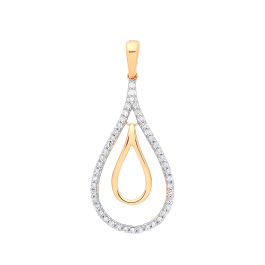 0.13 Carat Natural Round Diamond Drop Style Pendant