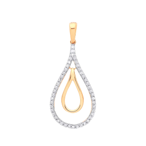 0.13 Carat Natural Round Diamond Drop Style Pendant