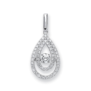 0.38 Carat Natural Round Drop Style Dancing Diamond Pendant