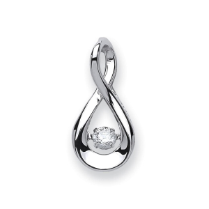 0.10 Carat Natural Round Dancing Diamond Pendant