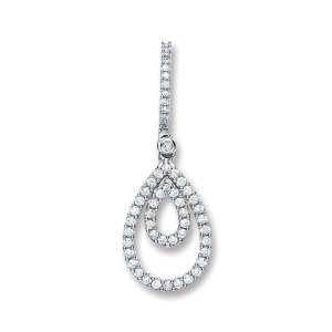 0.30 Carat Natural Round Diamond  Pear Styled Drop Pendant In White/Yellow/Rose Gold