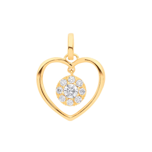 0.30 Carat Natural Round Diamond With Heart Shaped Pendant