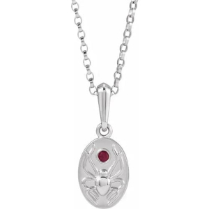 Hyacinthus 0.03 Carat Natural Ruby Round cut Bezel Set  Necklace