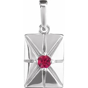 Parnashri Natural Ruby Silver 4 Prong  Necklace
