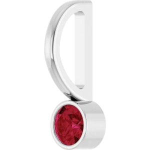 Pauravi Natural Ruby Silver Bezel Set  Necklace
