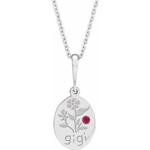 Hostas 0.03 Carat Natural Ruby Round cut Bezel Set  Necklace