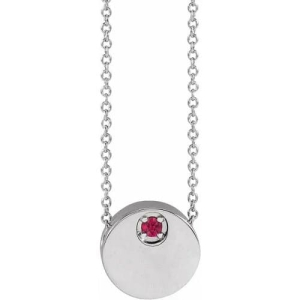 Parry Natural Ruby Silver 4 Prong  Necklace