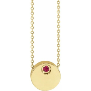 Parry Natural Ruby Yellow Gold 4 Prong  Necklace