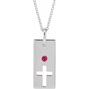 Ilex 0.05 Carat Natural Ruby Round cut Bezel Set  Necklace