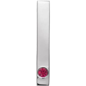 Parthivi Natural Ruby Silver Bezel Set  Necklace