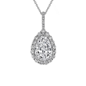 Tiffini Lab-Created Diamond 3 Prong Halo Pendant Necklace