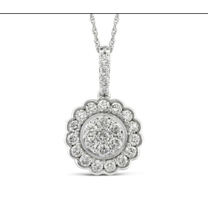 Floral Halo Diamond pendant