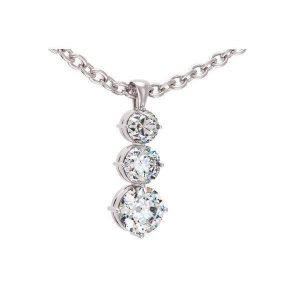 Thedware 0.50 - 1.00 Carat Natural Diamond Round cut 4 Prong  Journey Pendant Necklace