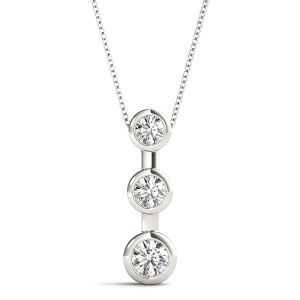 Theberga 0.50 - 1.00 Carat Natural Diamond Round cut Bezel Set  Journey Pendant Necklace