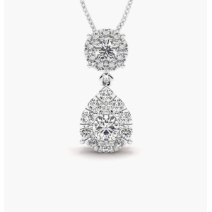 Tress 1.03 Carat Lab-Created Diamond Round cut Prong Set  Designer Pendant Necklace