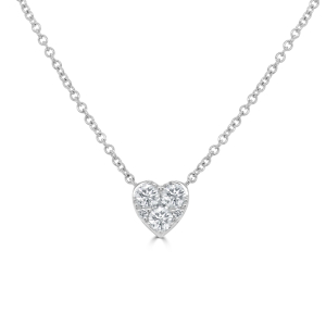 0.58 carat Natural And Lab Created Round Diamond Heart Pendant