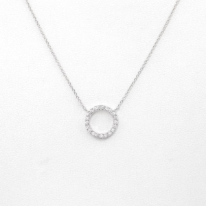 Pembe 0.15 - 1.50 Carat Natural Diamond Round cut Prong Set  Circle Pendant Necklace