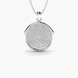 0.38 Carat Natural And Lab Grown Round Diamond Circle Pendant