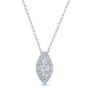 Tawanda Lab-Created Diamond Prong Set Halo Pendant Necklace