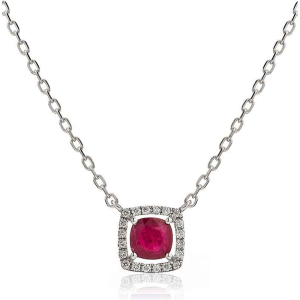0.90 Carat Natural Cushion Cut Gemstone With Round Diamond Set Pendant In 18k Gold And Platinum With Claw Setting