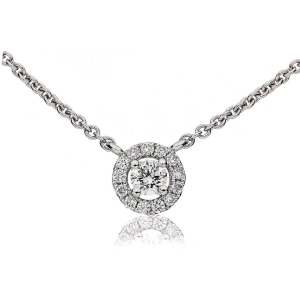 0.15-0.38 Carat Natural Round Diamond Set Circle Pendant in 18K Gold And Platinum With Claw Setting