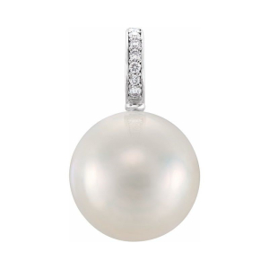 Vaida Round cut Pave Set  Pearl Gemstone Necklace